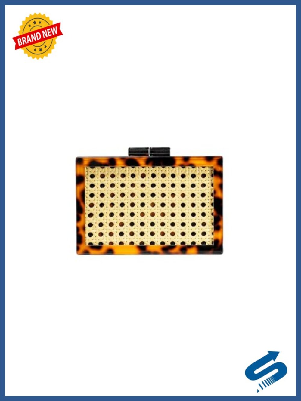 Acrylic Rattan Woven Evening Clutch Crossbody Bag Detachable Chain Purse